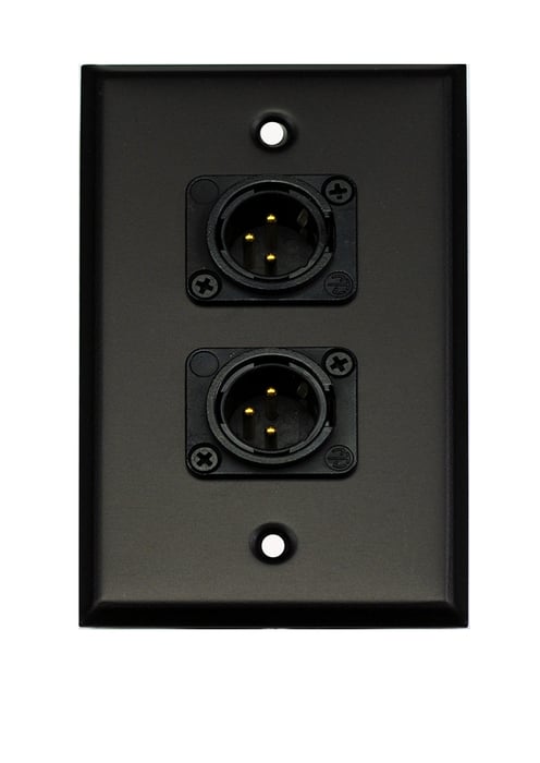 Whirlwind WP1B/2MNS Single Gang Wallplate With 2 XLRF Screw Terminals