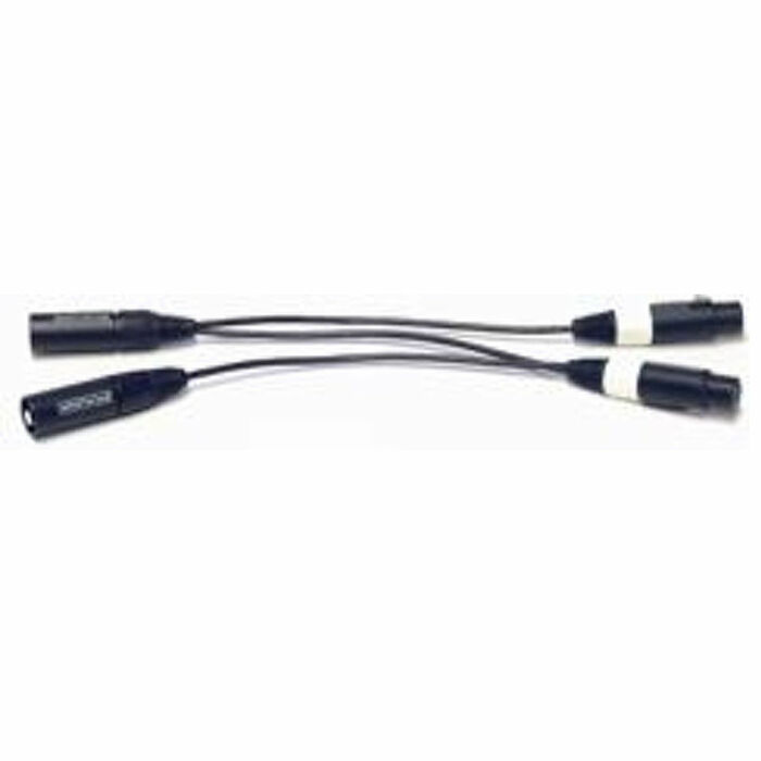 Whirlwind YX2F2M 1.5 Ft Dual Universal Gender Adapter Y-Cable