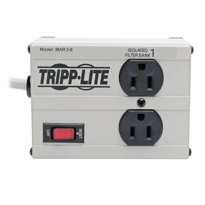 Tripp Lite ISOBAR2-6 Isobar 2-Outlet Surge Protector, 6 Ft. Cord With Right-Angle