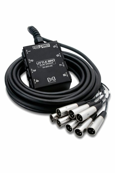 Hosa SH-8X0-50 50' Little Bro' Stage Box Snake, 8 XLR Sends