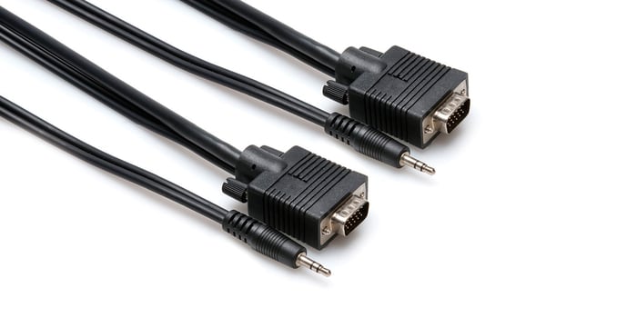 Hosa VGM-506 6' DE15 And 3.5mm TRS To DE15 And 3.5mm VGA A/V Cable