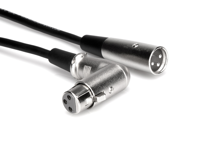 Hosa XFF-115 15' Right-Angle XLR3F To Straight XLR3M Cable