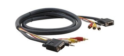 Kramer C-MH1/MH1-10 Molded 15-pin HD Plus Audio Plus 3 RCA (Male-Male) Cable (10')