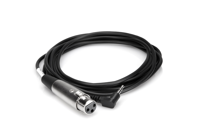 Hosa XVM-101F 1' XLRF To Right-Angle 3.5m TRS Microphone Cable