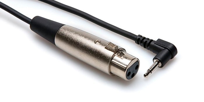 Hosa XVM-305F 5' XLRF To Right-Angle 3.5m TS Microphone Cable