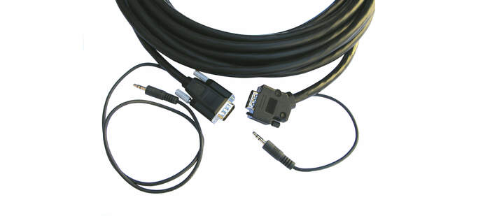 Kramer CP-GMA/GMA/XL-25 15-pin HD To 15-pin HD & Audio Plenum Cable With A 45 Degree Side-Angled Connector (25')