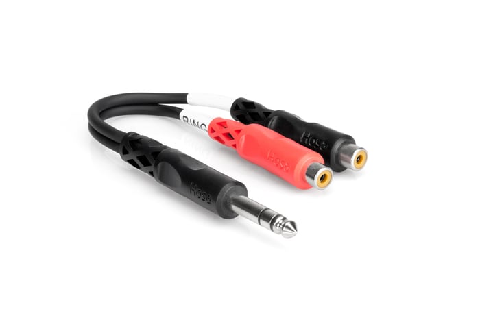 Hosa YPR-102 6" 1/4" TRS To Dual RCA-F Audio Y-Cable