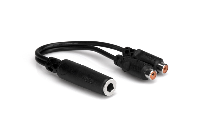 Hosa YRA-115 6" 1/4" TSF To Dual RCA-F Audio Cable