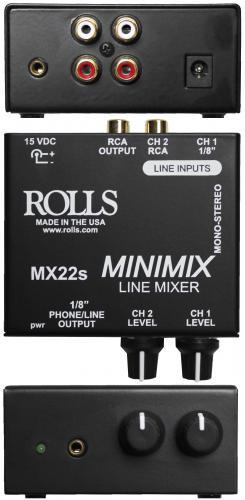 Rolls MX22s 2-Channel Mixer With 1/8" And RCA Inputs