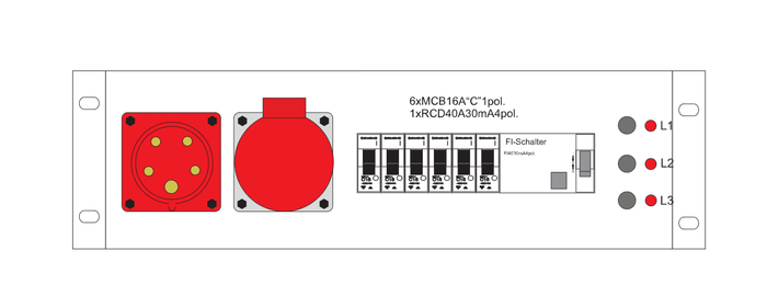 DAS DISTRO-RACKNET 19" Power Distributor With 6 Shucko