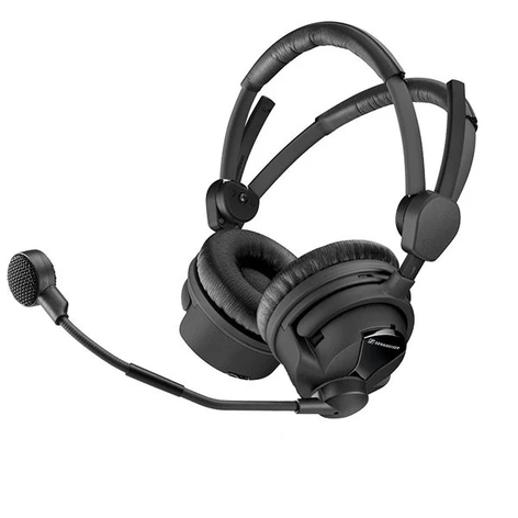 Sennheiser HMD 26-II-600-8 Dual-Ear Boomset With 600 Ohm Stereo Impedance And Hypercardioid Dynamic Mic, Plus Unterminated Copper Cable