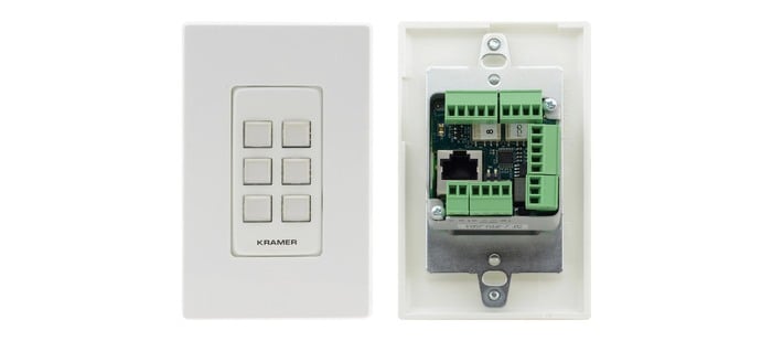 Kramer RC-206/US-D-W/B 6–Button Ethernet And KNET 1-Gang Control Keypad White/Black