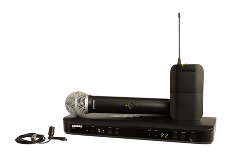 Shure BLX1288/CVL-J11 Wireless Combo System With PG58 Handheld And CVL Lavalier, J11 Band