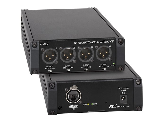 RDL AV-NL4 Network To Audio Interface, Dante