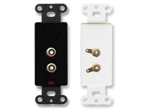 RDL DB-PHN2 Dual Phono Jacks On D Plate, Solder Type, Black