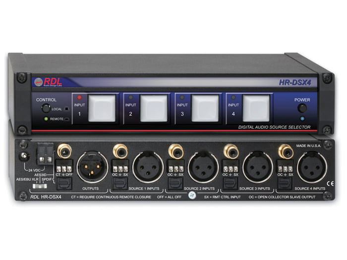 RDL HRDSX4 Digital Audio Distributor, AES/EBU And S/PDIF