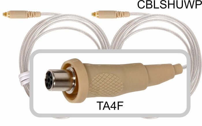Galaxy Audio CBLSHUWP Waterproof Replacement Cable, Shure TA4F Connector