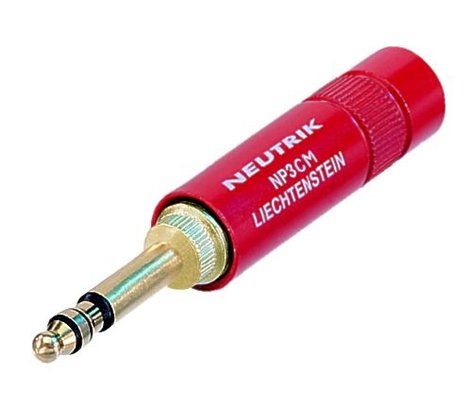 Neutrik NP3CM-R 1/4" Stereo Plug in Red NP3CM-RED