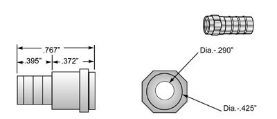 West Penn CN-F56TFE RG6 Plenum F-Type Connector, 1 Pin