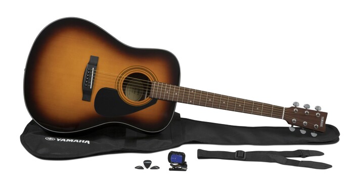 Yamaha GigMaker Standard Acoustic Pack - Sunburst Acoustic Guitar, Gig Bag, Tuner, Instructional DVD, Strap, Strings And Picks