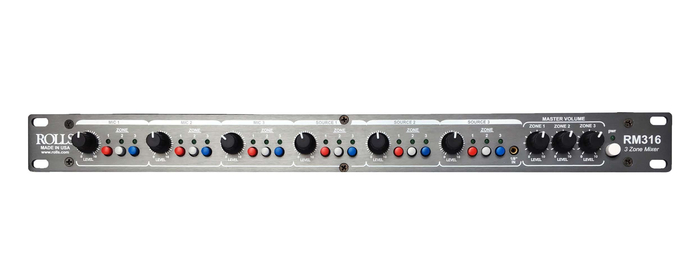Rolls RM316 Switchable 3 Zone Mixer, 6 Inputs