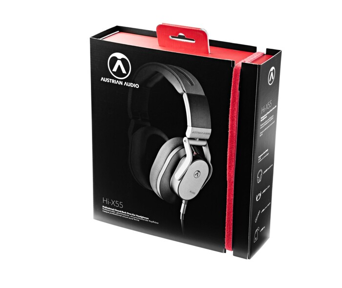Austrian Audio HI-X55 Over-Ear Closed-Back Headphones, 44mm Drivers, Cable