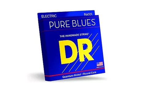 DR Strings PB5-45 PURE BLUES, Quantum Nickel Bass 5-String, Medium 45-125
