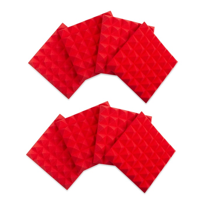 Gator GFWACPNL1212P-8PK Eight Pack Of 2”-Thick Acoustic Foam Pyramid Panels 12”x12”