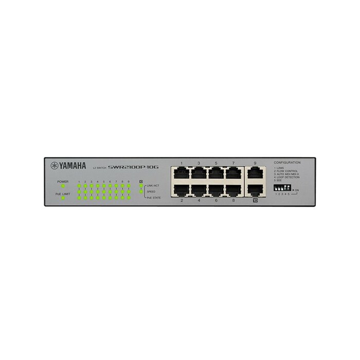 Yamaha SWR2100P-10G 10-Port L2 Network Switch With POE