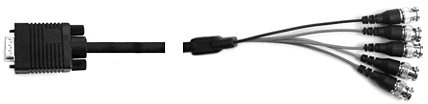 Hosa RGB-510 10' DE15 To Five BNC VGA Breakout Cable