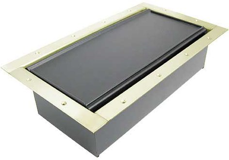 Ace Backstage Co. 224CLBR Double Wide Stage Pocket with Brushed Brass Solid Finish & Carpet Lid 224CLBR