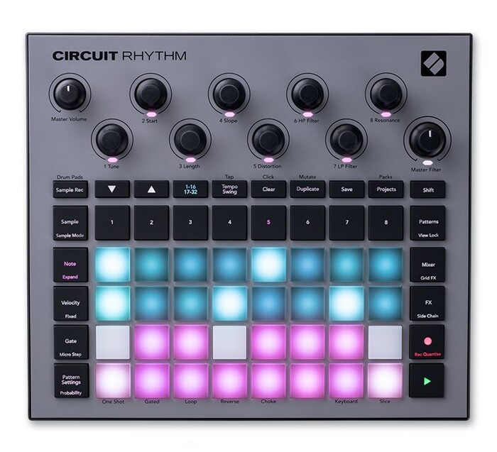 Novation CIRCUIT-RHYTHM 8-Track Sampler W/Step-sequencer, Onboard FX, Battery