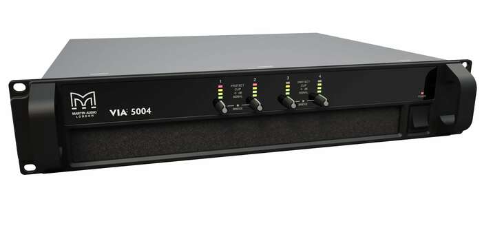 Martin Audio VIA5004 4-Channel Power Amplifier, 4x800w At 4 Ohms Or 2x2500W Bridged At 4 Ohms