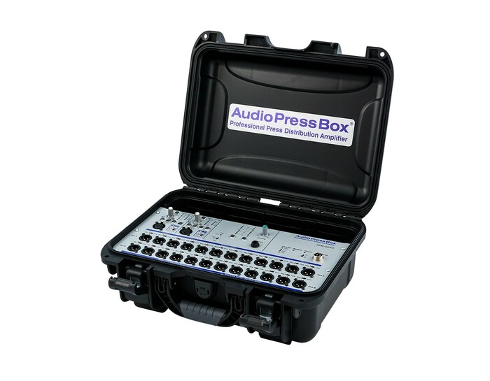 Audio Press Box APB-224-C Active Press Box, 2 MIC/LINE In, 24 LINE/MIC Out, Built In Battery