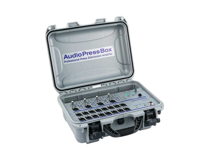 Audio Press Box APB-416-C Active Press Box, 4 MIC/LINE In, 16 LINE/MIC Out, Built In Battery