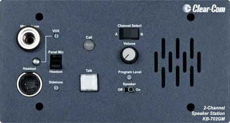 Clear-Com KB702GM 2 Channel Wall Mount Headset Speaker Station with Gooseneck Mic Connector KB702GM