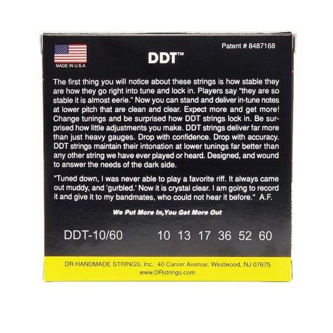 DR Strings DDT10/60 Drop-Down Tuning Electric Guitar Strings, Hybrid 10-60