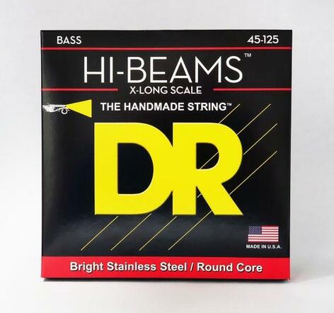 DR Strings LMR5-45 Hi-Beam Stainless Steel Bass Strings, 5-String Medium 45-125 X-Long Scale