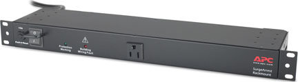 American Power Conversion NET9RM-BLK 9-Outlet Rack Mount Surge Protector in Black with 1 Front and 8 Rear Outlets NET9RMBLK