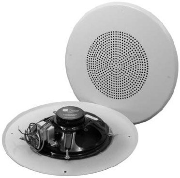 Quam C5/B25/W 8" Ceiling Speaker, 25V With Screw-Mount Round Baffle