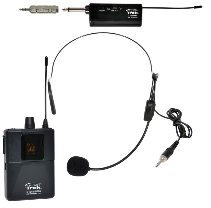 Galaxy Audio GTU-S0P5A0 Mini Wireless System, Headset Mic W/transmitter, Dual Rcvr