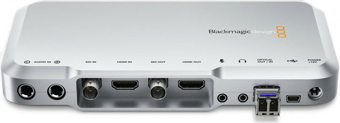 Blackmagic Design ATEM Camera Converter [Restock Item] Battery Powered Optical Fiber Converter And Extender With Talkback, Tally And Mic Inputs