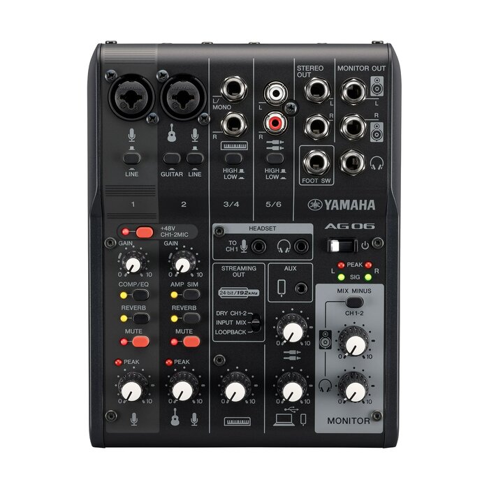 Yamaha AG06 Mk2 6-Channel Mixer/USB Interface For IOS/Mac/PC