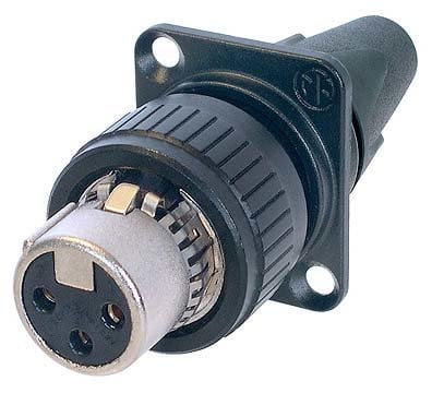 Neutrik NC3FDX-EMC-SPEC 3-pin Female EMC-XLR Panel Mount Connector With Enhanced RF Screening