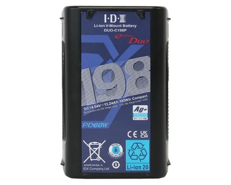 IDX Technology DUO-C198P 193Wh Li-Ion V-Mount Battery W 2x D-Tap And USB-PD