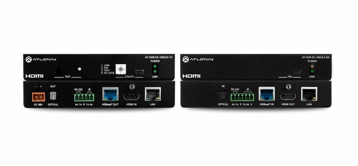 Atlona Technologies AT-HDR-EX-100CEA-KIT 4K HDR Transmitter And Receiver Set With IR, RS-232, Ethernet, And PoE