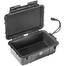 Pelican Cases 1050SBK Micro Case 6.3"x3.7"x2.8" Small Portable Electronics Case, Solid Black