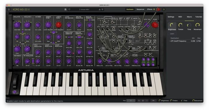 Arturia KORG MS-20 V Primal Black Monolith Software Synthesizer[Virtual]