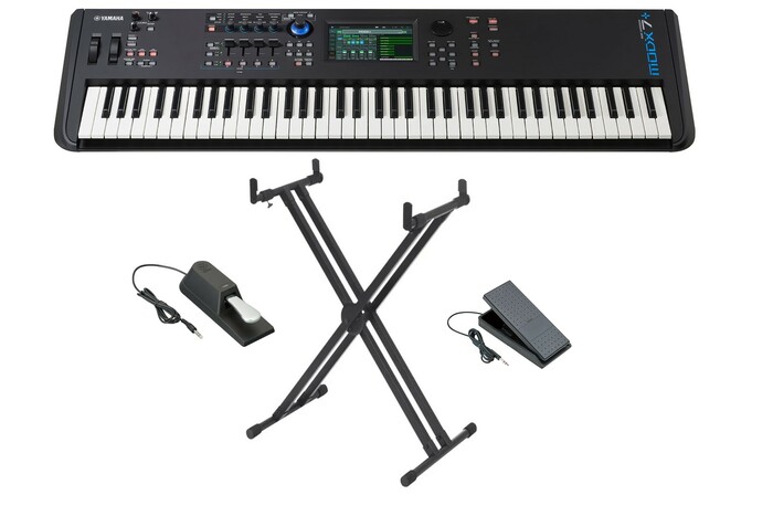 Yamaha MODX7+ Stage Bundle 76-Key Synthesizer With Pro Stand, FC3A Sustain And FC7 Volume Pedal