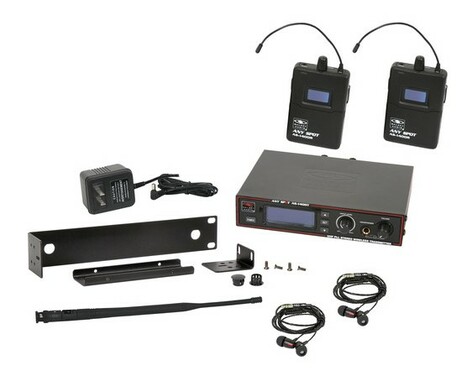 Galaxy Audio AS-1400-2P Wireless In-Ear Monitor System, 2 Receivers, 2 EB4 Earbuds - P Band